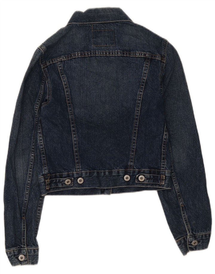 Jachetă de denim crop Replay pentru femei UK 8 Small Blue Bumbac