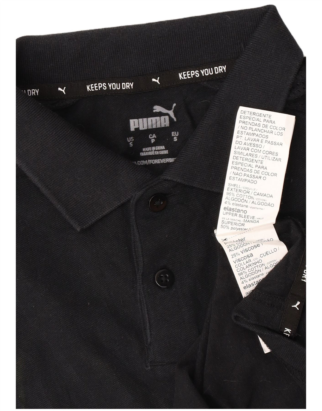 Tricou polo Puma pentru bărbați, bumbac negru mic