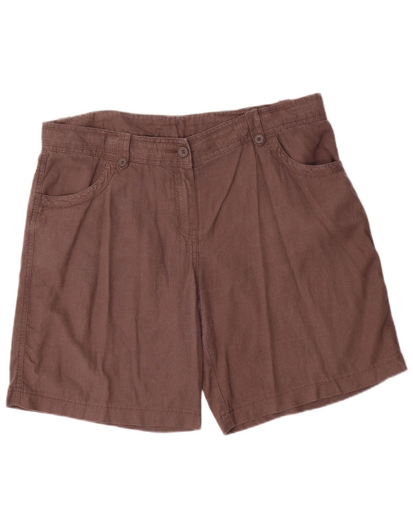 Marks & Spencer Pantaloni scurți casual pentru femei UK 16 Large W36 Brown Linen