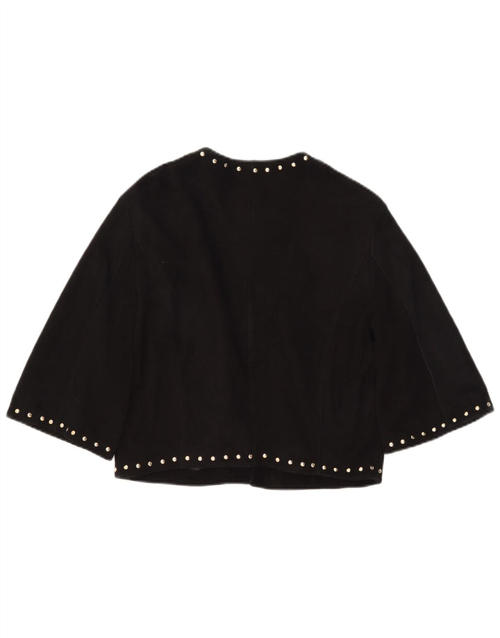 Jachetă Bolero de piele intoarsă cu mâneci 3/4 pentru femei Tenax IT 44 Medium din piele neagră