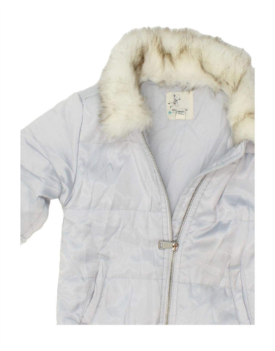 RIVER ISLAND Girls Padded Jacket 4-5 Years Blue Polyester Vintage River Island and Second-Hand River Island from Messina Hembry 