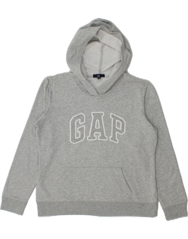 GAP Womens Oversized Graphic Hoodie Jumper UK 10 Small Grey Vintage Gap and Second-Hand Gap from Messina Hembry 
