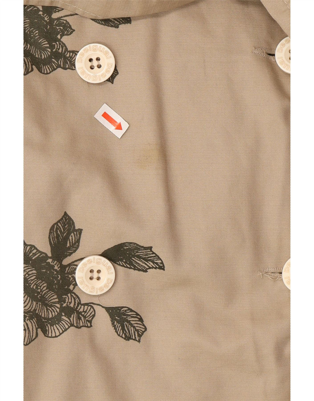 Trenci pentru femei Desigual cu piept dublu EU 38 Medium Bej Floral