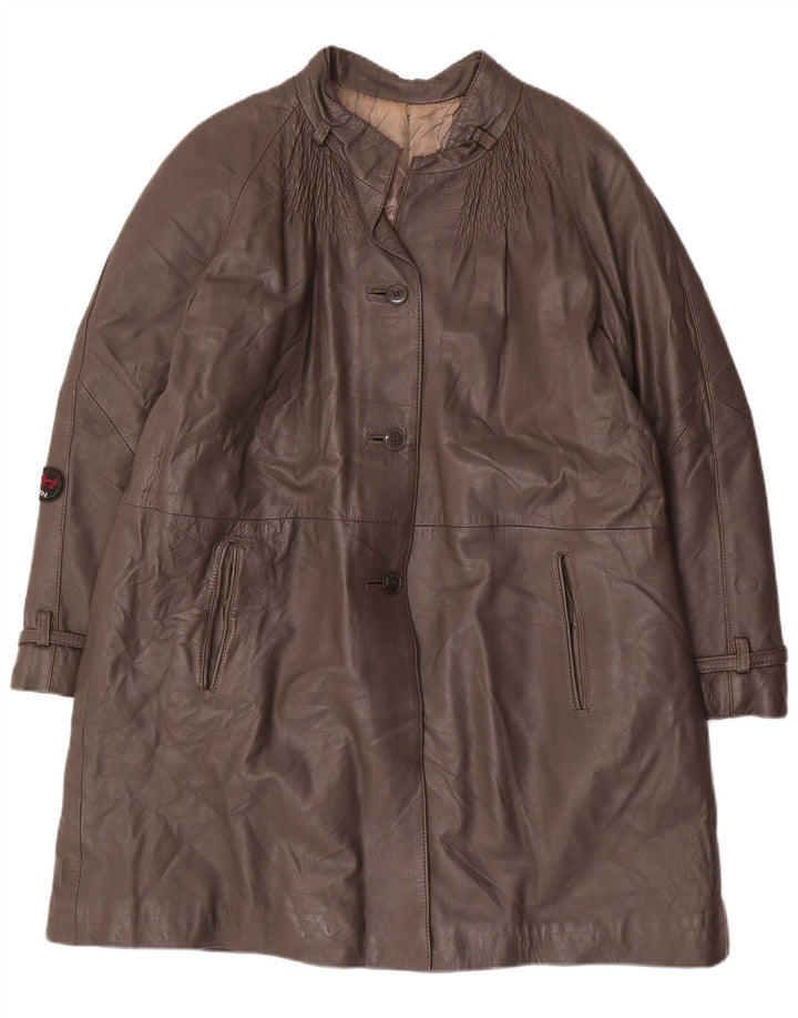 Palton din piele vintage pentru femei IT 48 XL gri