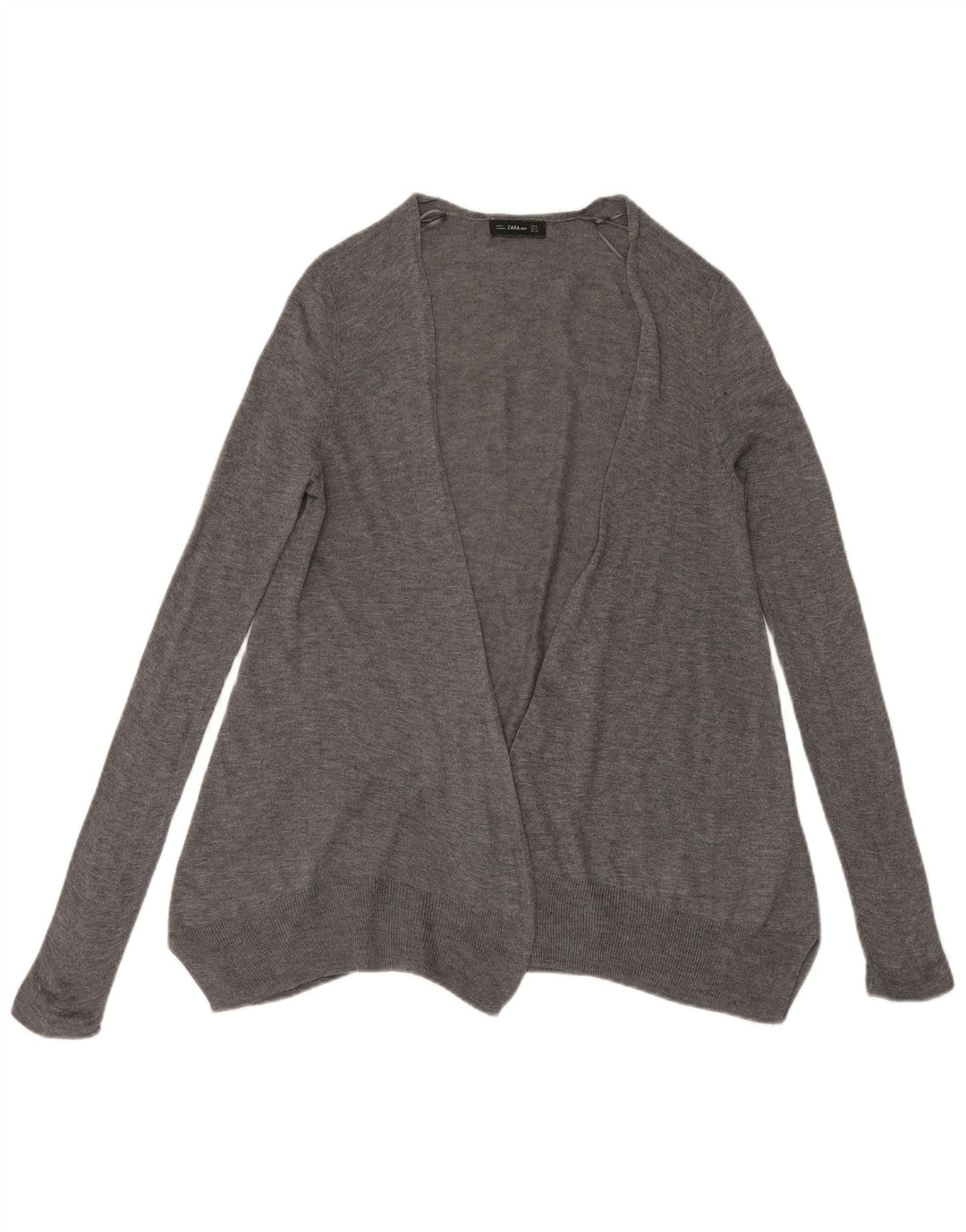 Pulover cardigan deschis pentru femei Zara UK 14 Medium Gri Poliester
