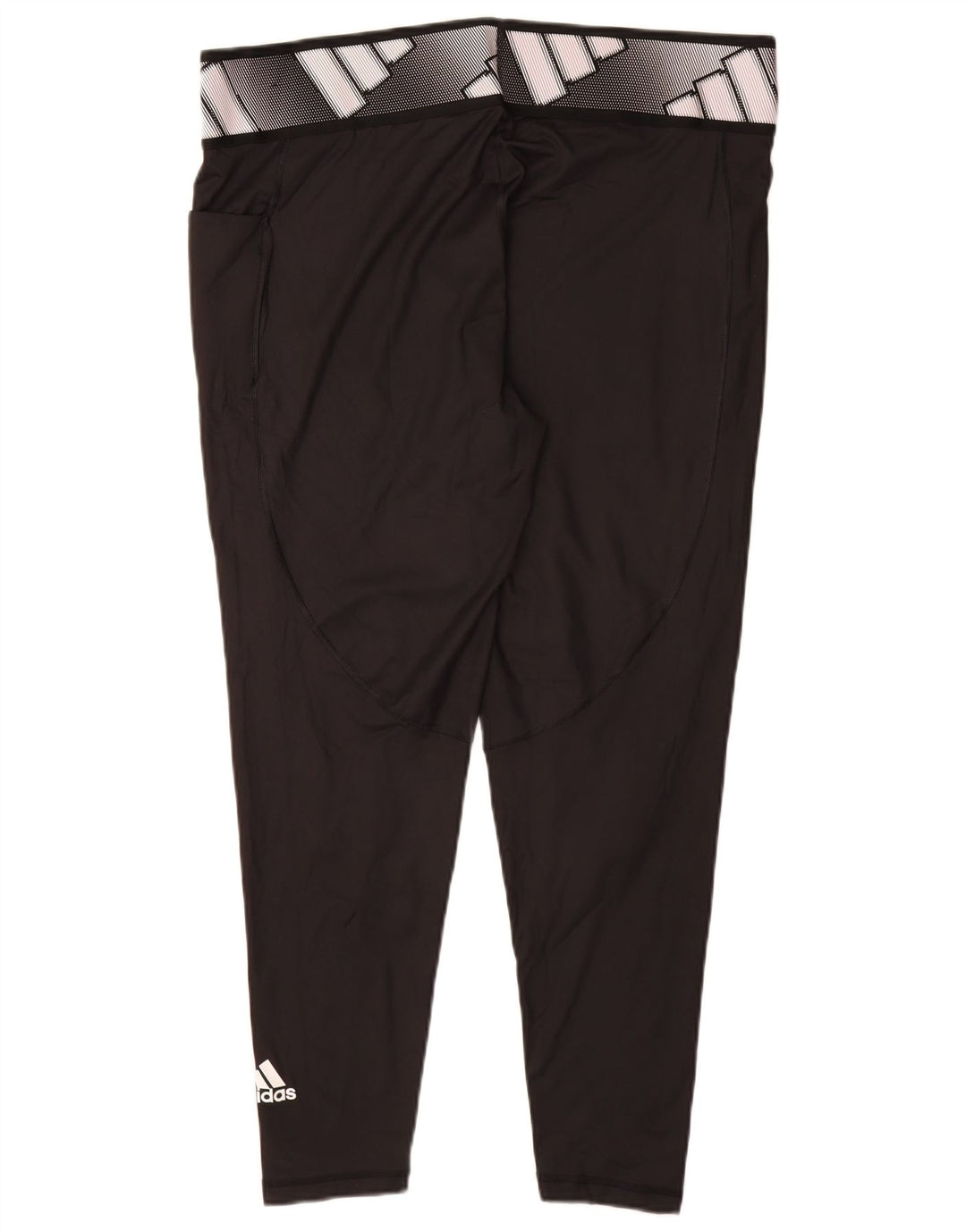 Leggings grafic Adidas pentru femei Marea Britanie 24/26 2XL Poliester negru