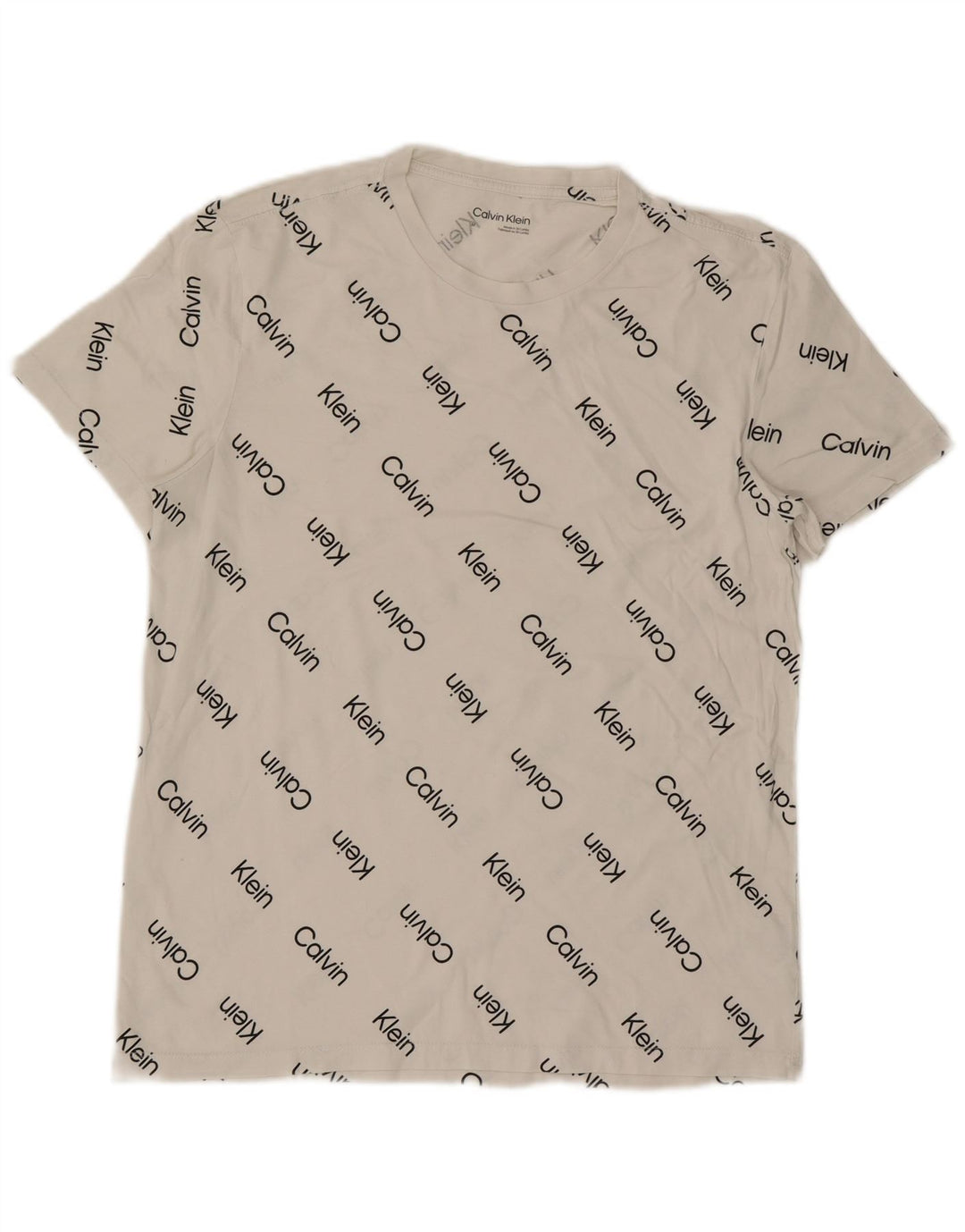 Tricou grafic Calvin Klein pentru bărbați Top mediu din bumbac alb