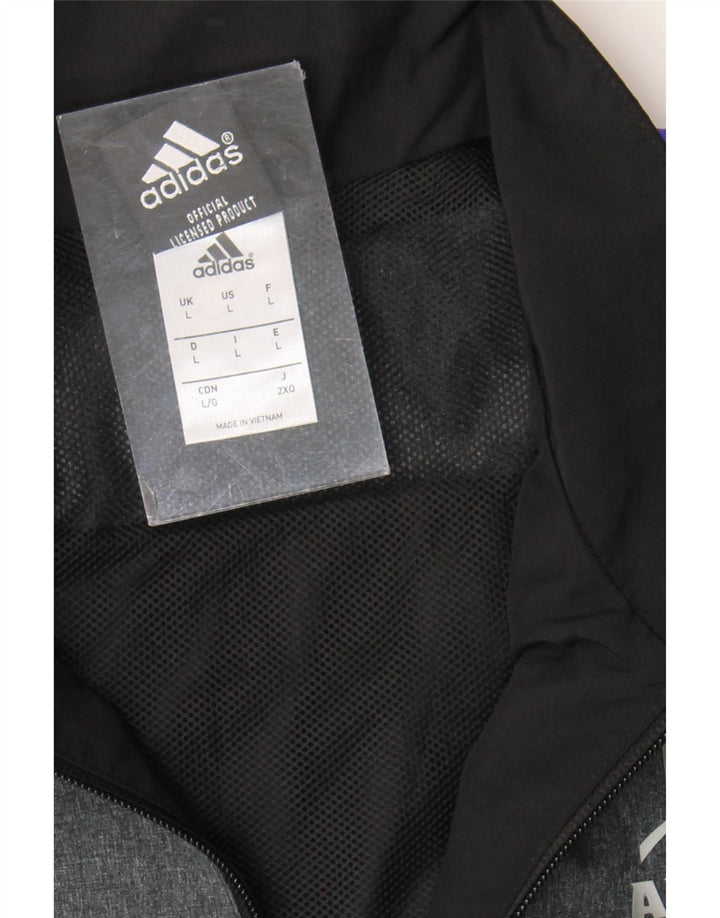 Adidas Mens All Blacks Graphic Trening Top Jachetă mare, negru, colorblock