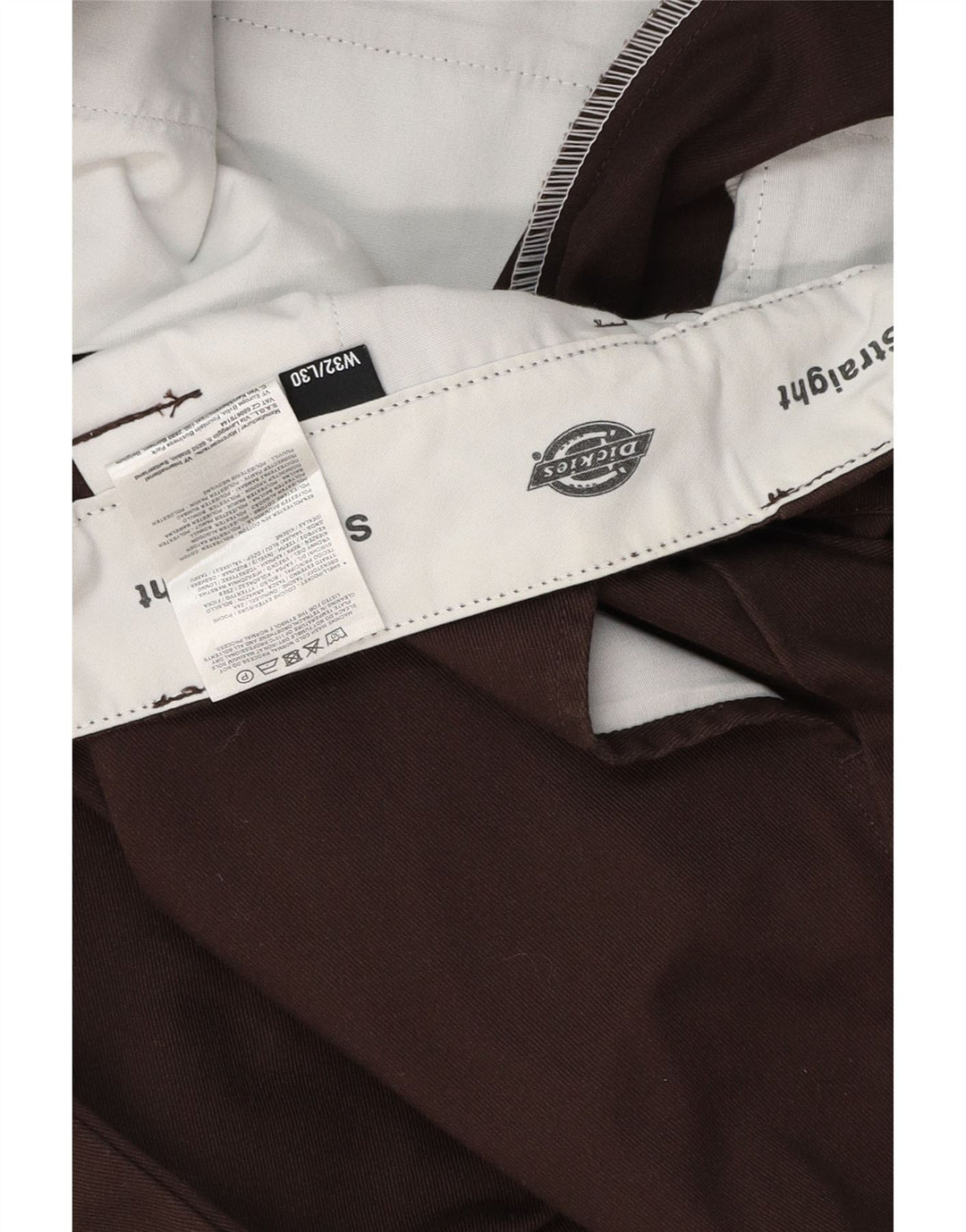 DICKIES Pantaloni chino drepți pentru bărbați W32 L30 poliester maro