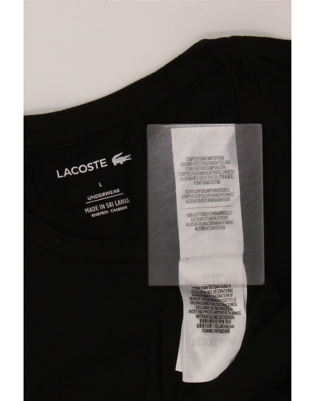 Tricou pentru femei Lacoste Top UK 14 mare, negru, bumbac