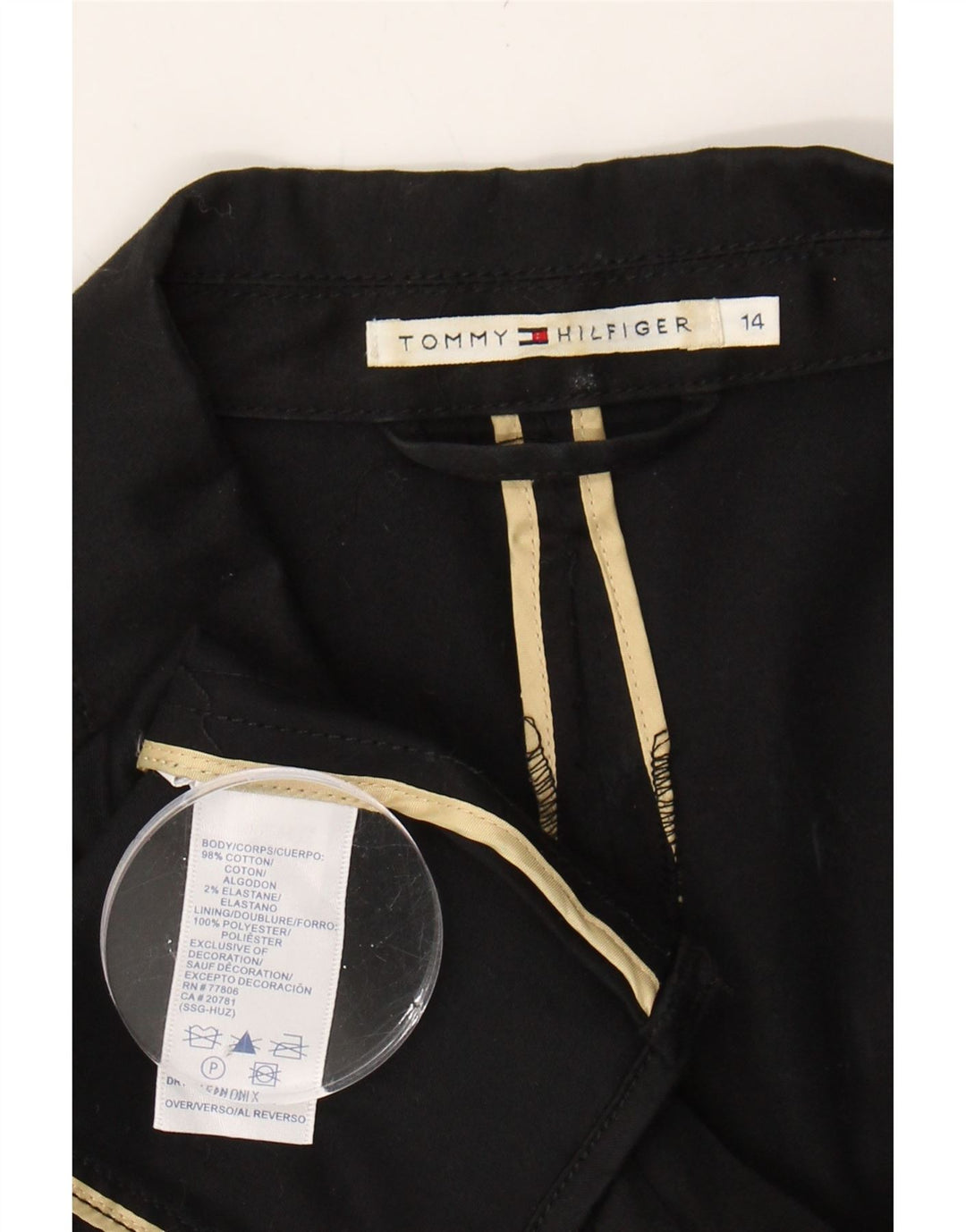 TOMMY HILFIGER Girls 3 Button Blazer Jacket 13-14 Years Black Cotton Vintage Tommy Hilfiger and Second-Hand Tommy Hilfiger from Messina Hembry 