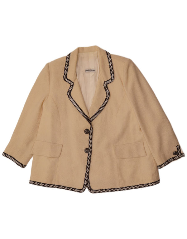Jachetă blazer pentru femei Pierre Cardin cu 2 nasturi UK 14 mare bej