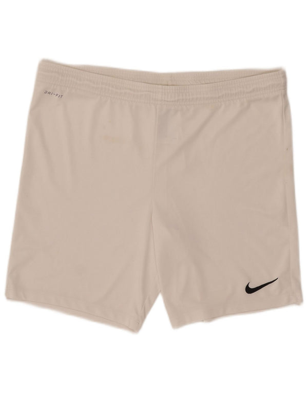 Pantaloni scurți sport Nike Dri Fit pentru bărbați, mari, alb, din poliester