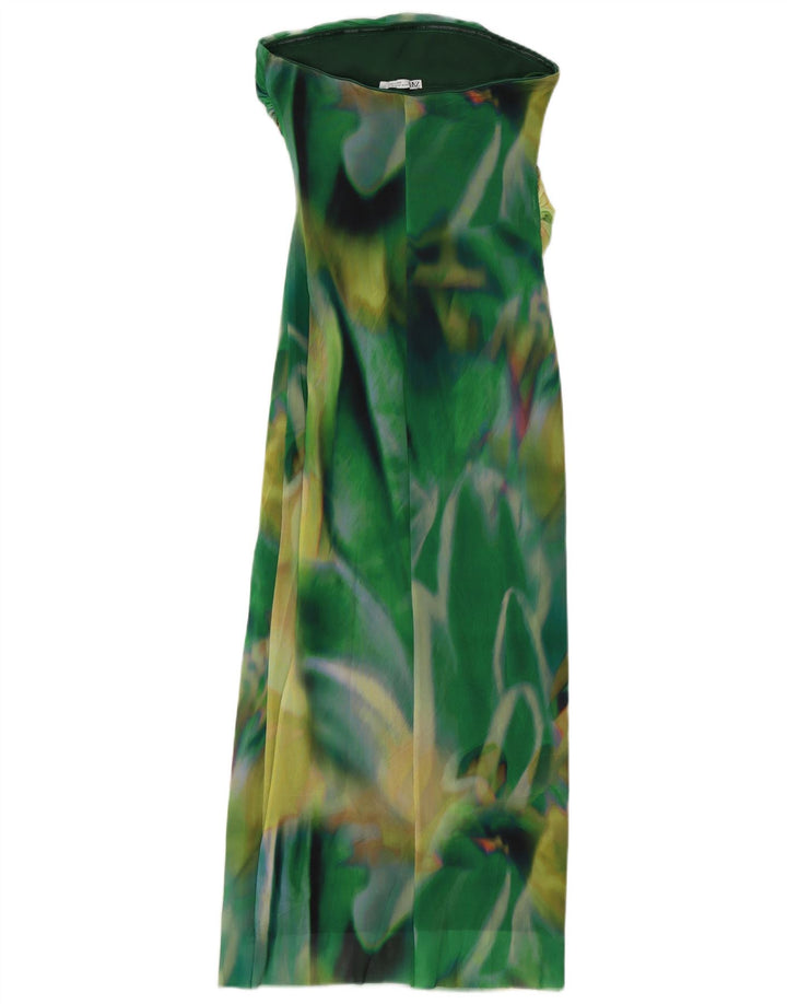 Rochie Maxi fără bretele pentru femei ZARA, cu model abstract, UK 12, verde mediu