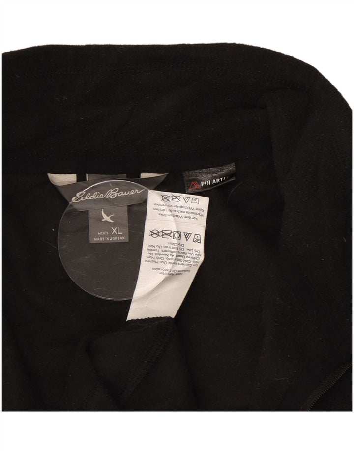 Pulover pentru bărbați Eddie Bauer, cu fermoar și gât, XL, poliester negru