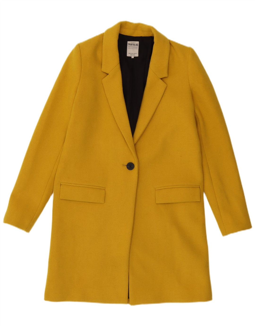 ZARA Womens Overcoat UK 6 XS Yellow