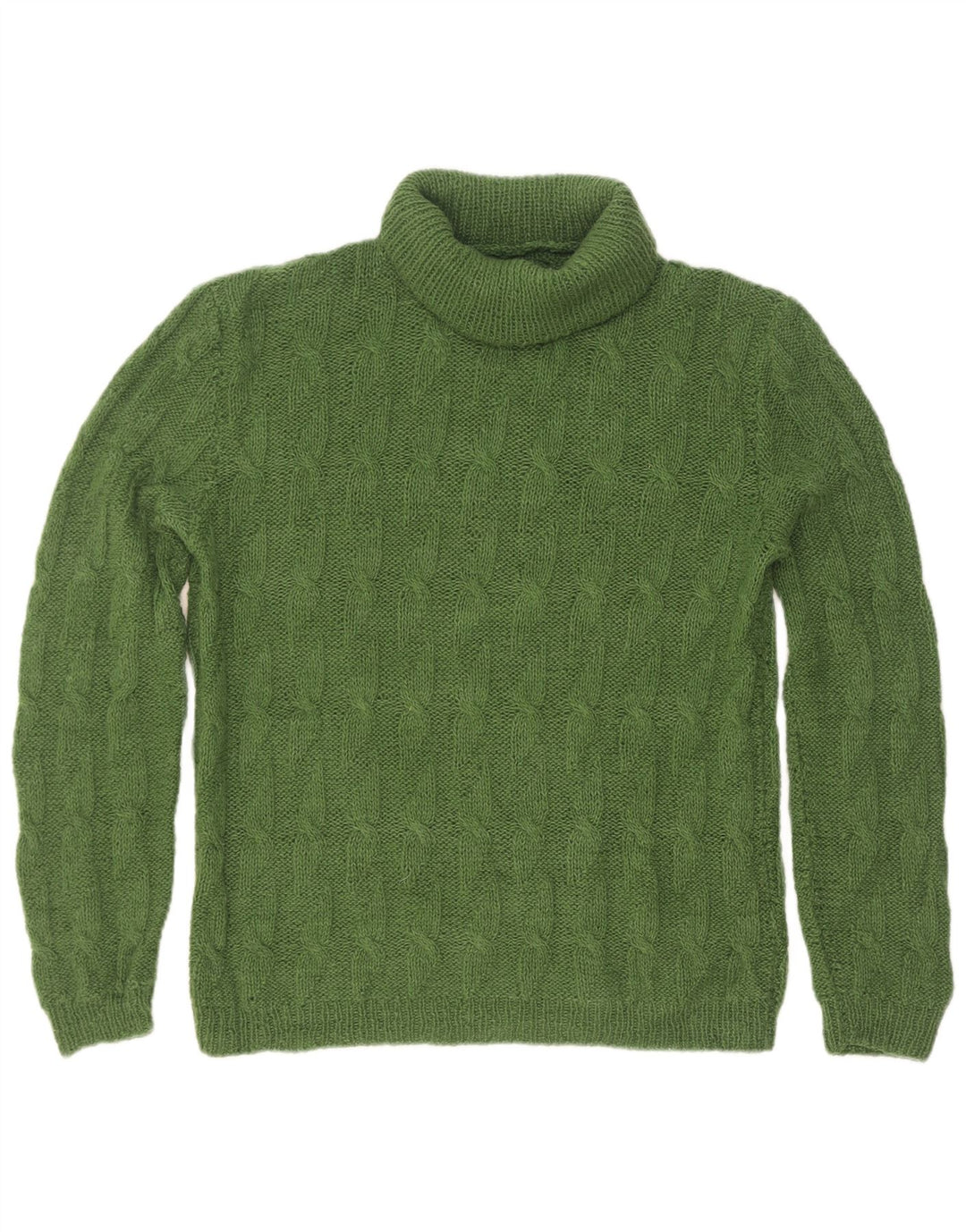 Pulover vintage pentru bărbați cu gât rulat, verde mic