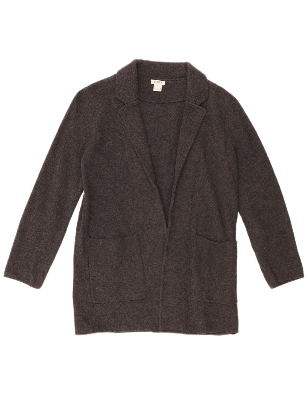 J. CREW Pulover cardigan deschis supradimensionat pentru femei UK 6 XS bumbac gri