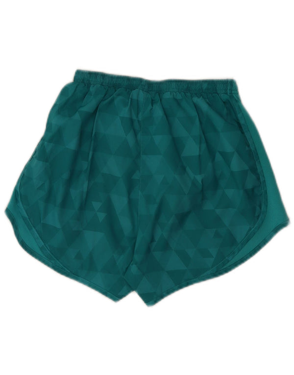 Pantaloni scurți sport Nike Dri Fit pentru femei UK 4 XS Turcoaz Geometric Poliester