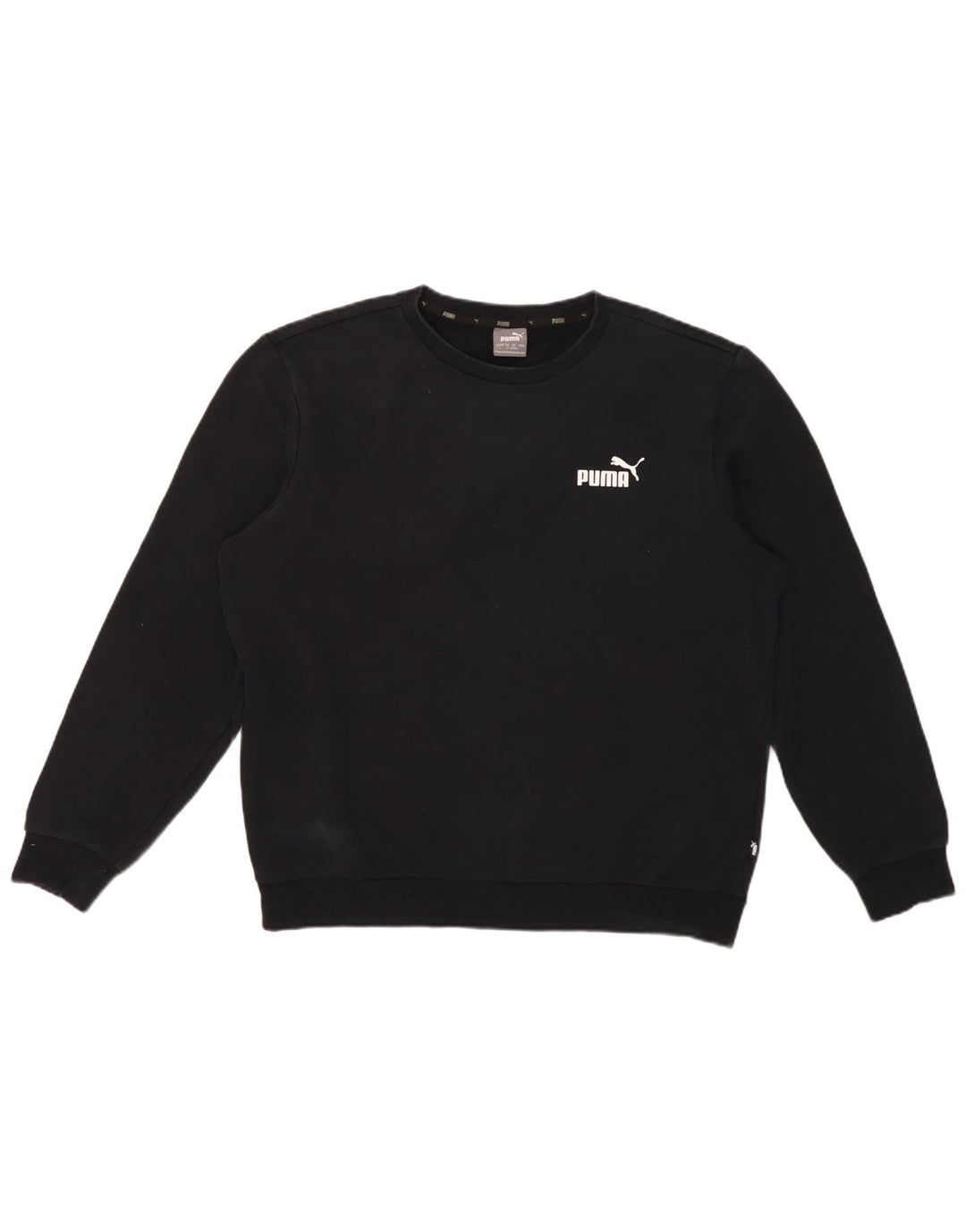 Pulover Puma pentru bărbați, bumbac mare, negru