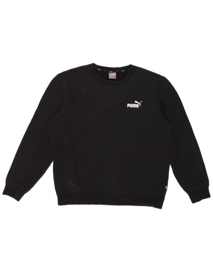 Pulover Puma pentru bărbați, bumbac mare, negru