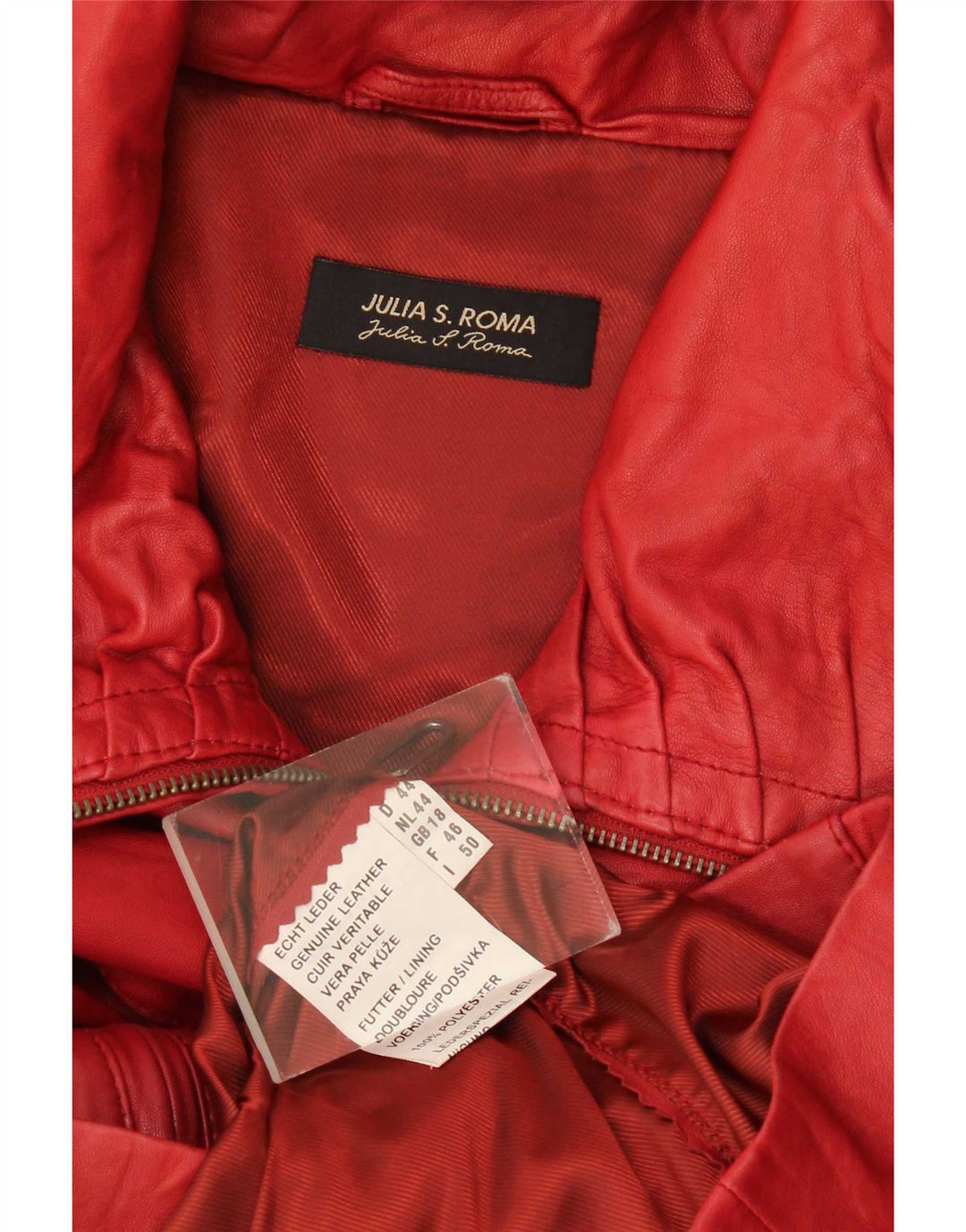 Geacă de piele pentru femei Julia S. Roma UK 18 XL, piele roșie