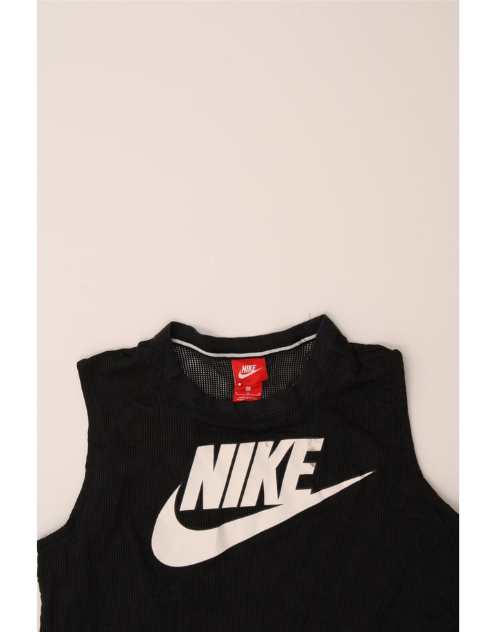 NIKE Womens Graphic Vest Top UK 14 Medium Black Polyester Vintage Nike and Second-Hand Nike from Messina Hembry 