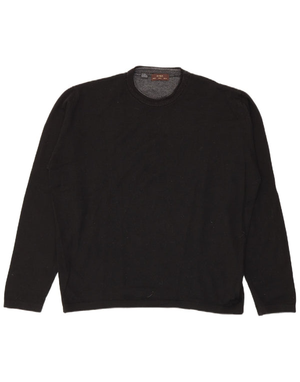 Pulover pentru bărbați Zara, cu gât crew, XL, lână neagră