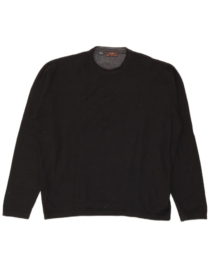 Pulover pentru bărbați Zara, cu gât crew, XL, lână neagră