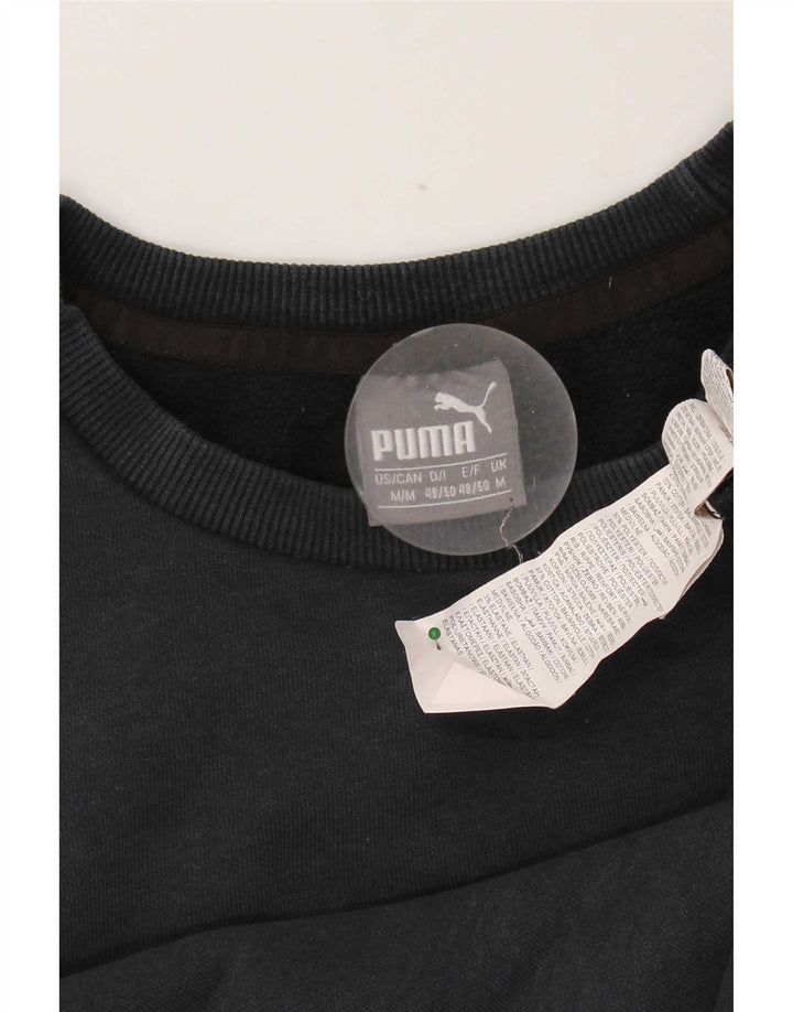 Pulover grafic pentru bărbați Puma, bumbac mediu negru