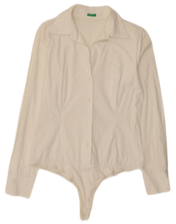 Body cămașă Benetton pentru femei UK 14 Medium Off White