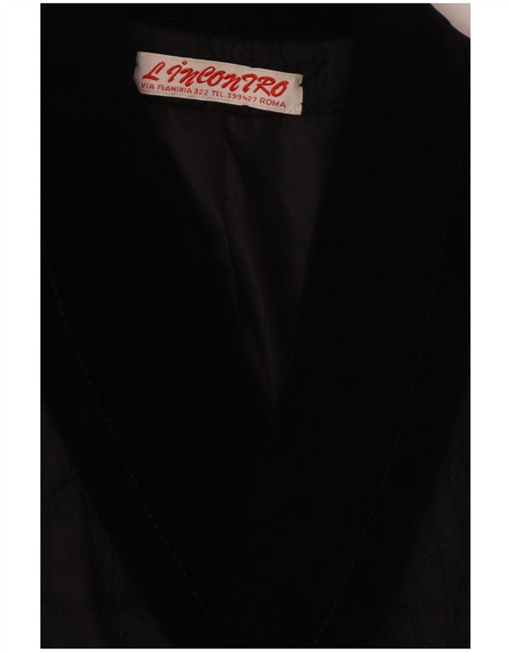 Jachetă Blazer pentru femei VINTAGE cu două pieptări UK 14 Medium Black Paisley