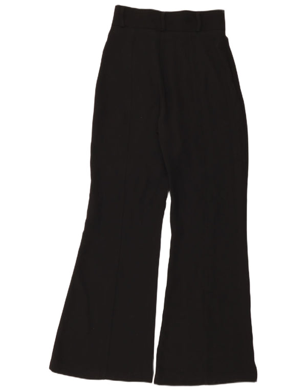 Pantaloni casual evazați pentru femei cu talie înaltă Zara Mediu L28 L30 Poliester negru