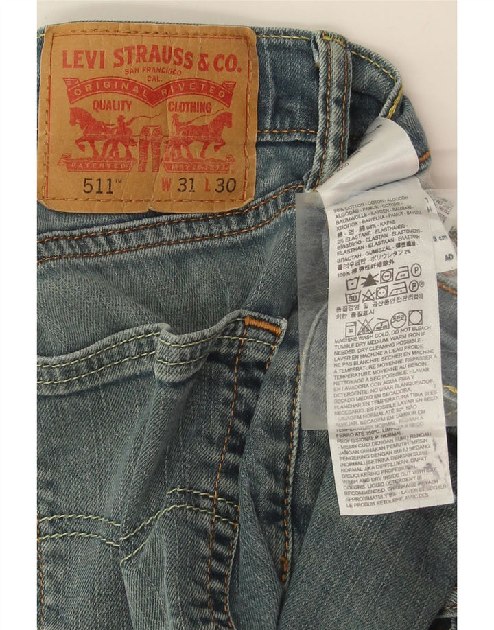 LEVI'S Womens 511 Slim Jeans W31 L30 Blue Cotton Vintage Levi's and Second-Hand Levi's from Messina Hembry 