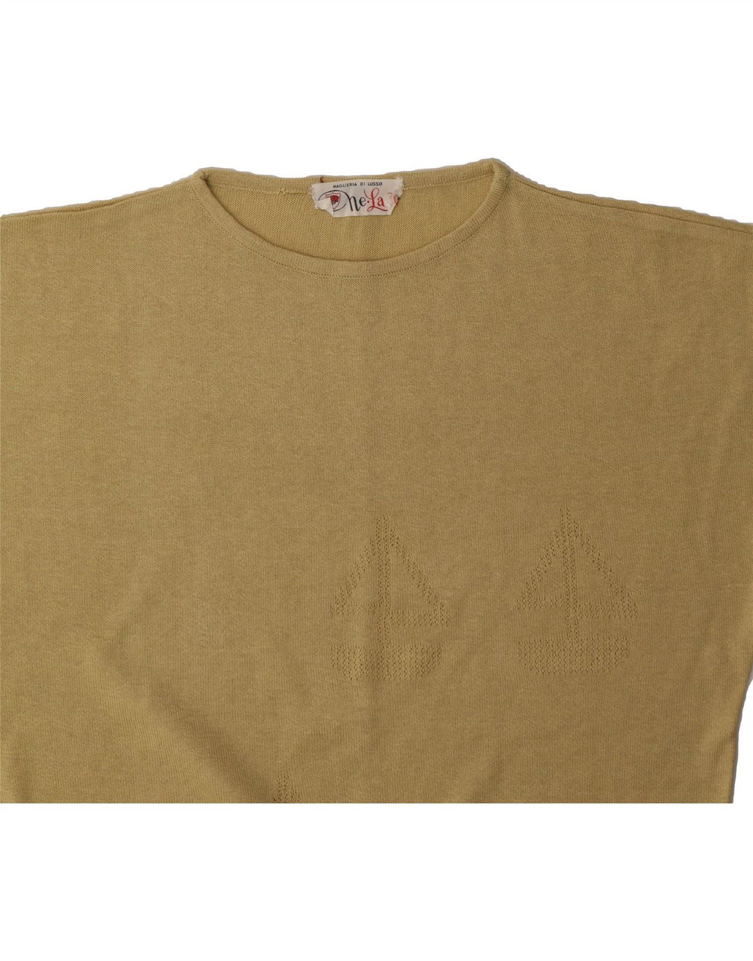 VINTAGE Womens Vest Tank Top UK 14 Large Beige Vintage Vintage and Second-Hand Vintage from Messina Hembry 