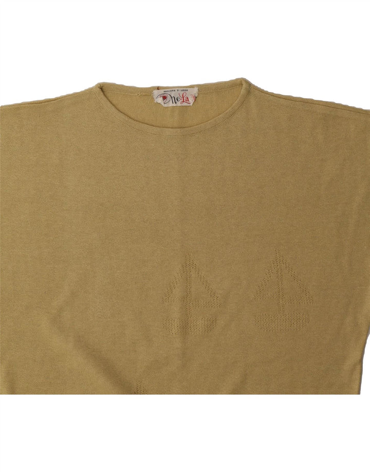 VINTAGE Womens Vest Tank Top UK 14 Large Beige Vintage Vintage and Second-Hand Vintage from Messina Hembry 