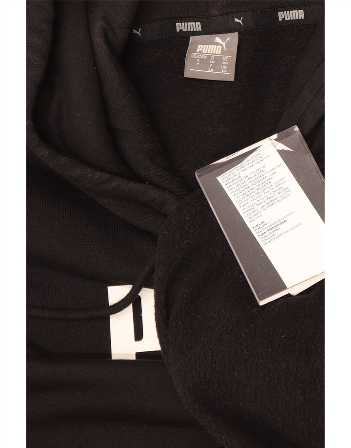 Pulover cu glugă grafic PUMA pentru femei UK 10, poliester negru mic