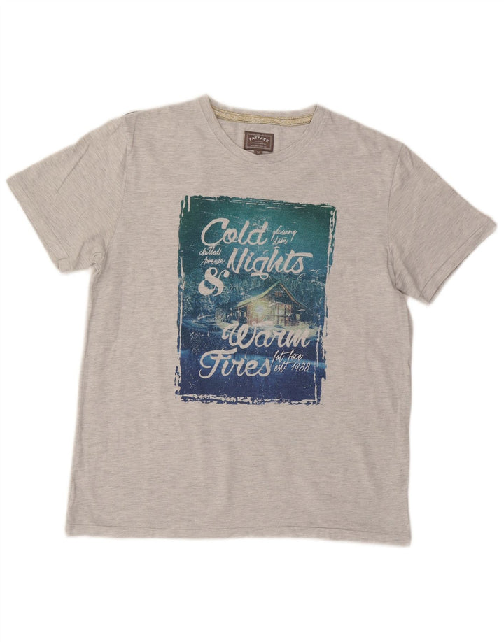 Tricou grafic pentru bărbați Fat Face Top, bumbac gri mediu