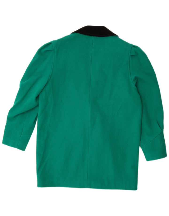 Jachetă vintage pentru femei la dublu piept UK 14, verde, mare