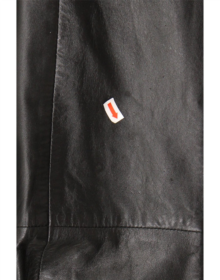 ESTELLE Womens Leather Coat UK 18 XL Black Leather
