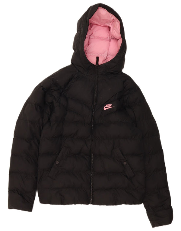 Jachetă căptușită cu glugă Nike pentru fete 13-14 ani XL poliester negru
