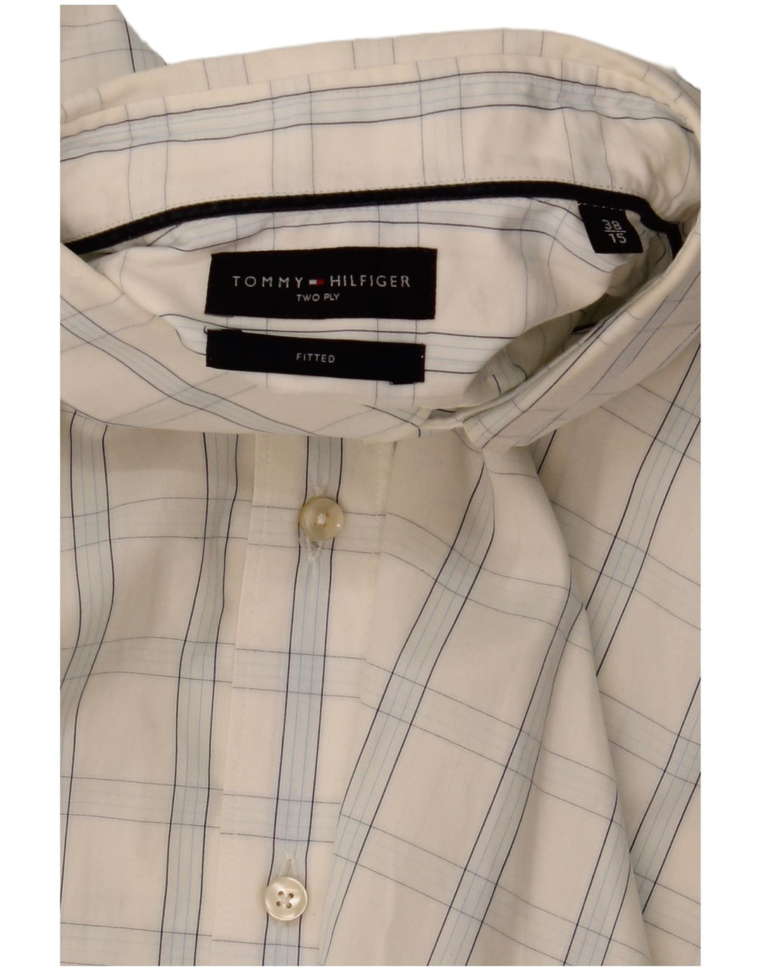Cămașă pentru bărbați TOMMY HILFIGER Mărimea 38 15 Medium White Check