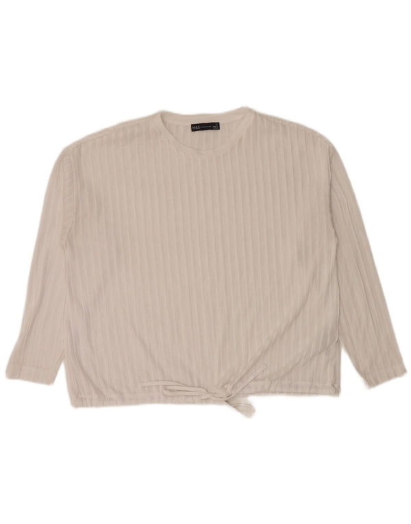 Marks & Spencer Top supradimensionat pentru femei cu mânecă lungă UK 10 Small White
