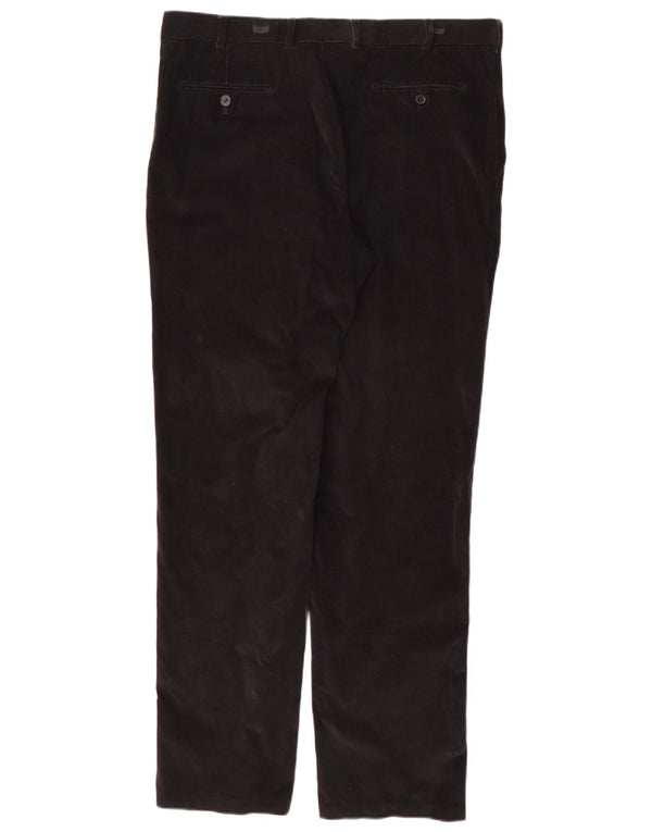 Pantaloni drepți din velur pentru bărbați vintage IT 48 Medium W36 L34 Bumbac negru