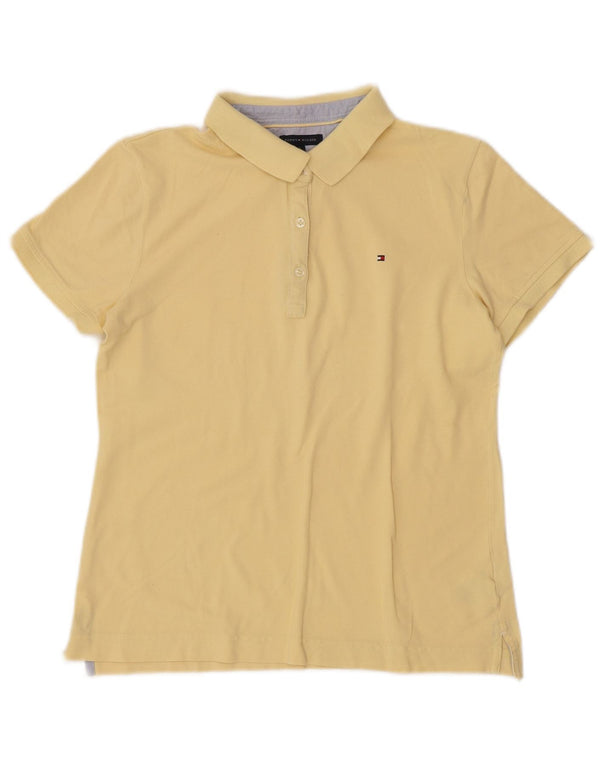 TOMMY HILFIGER Tricou polo pentru femei UK 14 mare, galben din bumbac