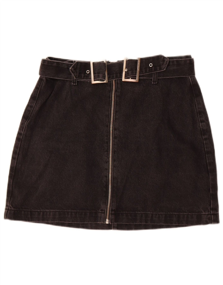Fusta de blugi Topshop pentru femei UK 12 Medium W28 Bumbac negru
