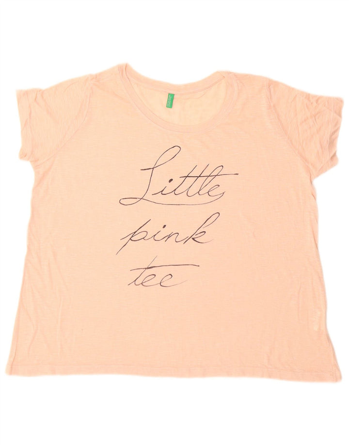 Tricou grafic supradimensionat pentru femei Benetton Top UK 10 Small Pink Flecked