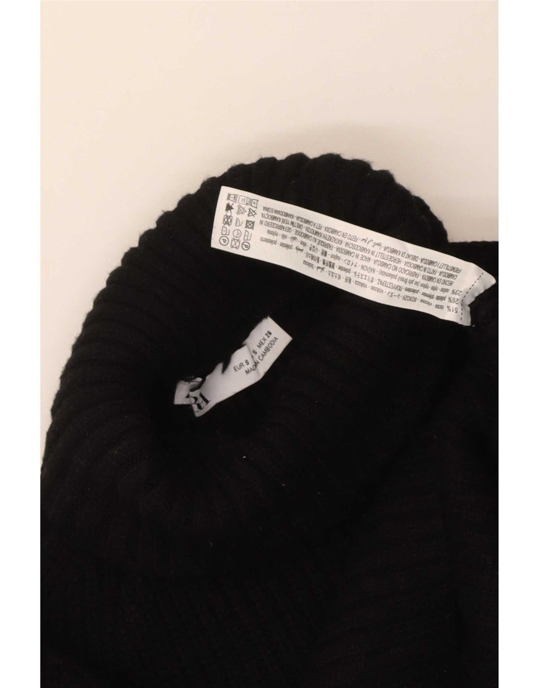Pulover oversized cu gât rulat Zara pentru femei UK 10 Mic Negru
