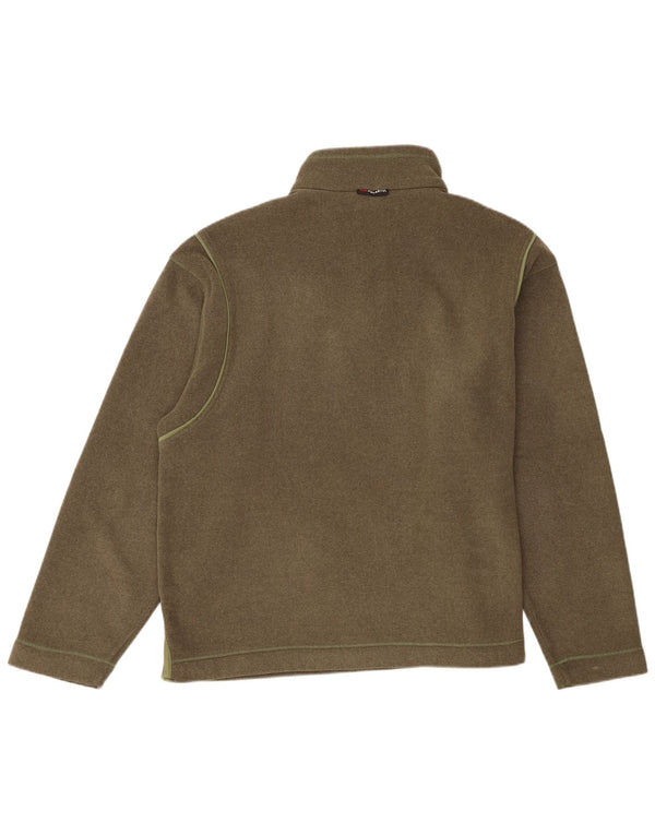 Pulover Fila pentru bărbați, cu fermoar și gât, poliester kaki 2XL