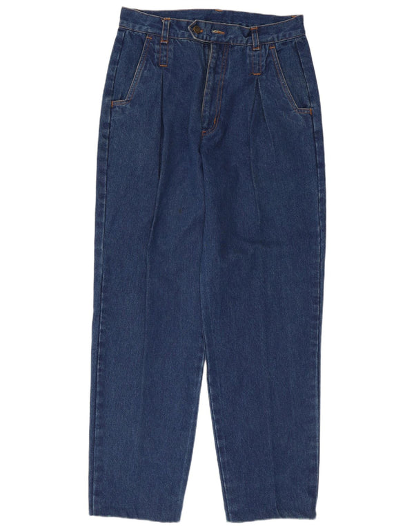 Blugi conici vintage cu talie înaltă pentru femei UK 22 3XL W30 L30 Albastru